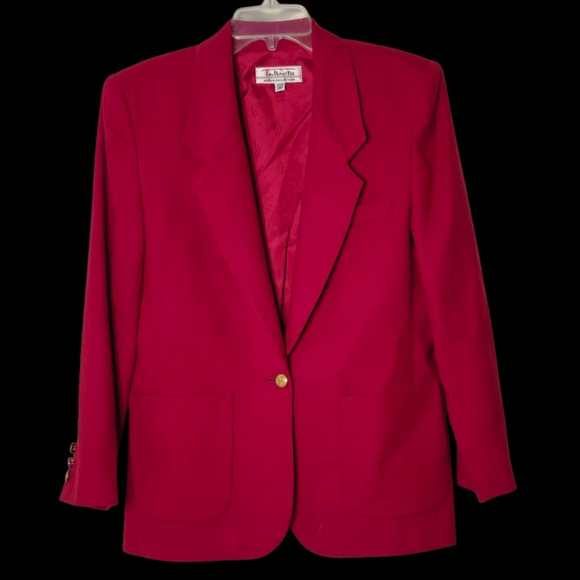 Talbots Jackets & Blazers - Women's Talbots Red Wool Blazer Jacket Size 8 Petite